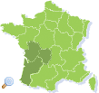 Map of Nouvelle Aquitaine